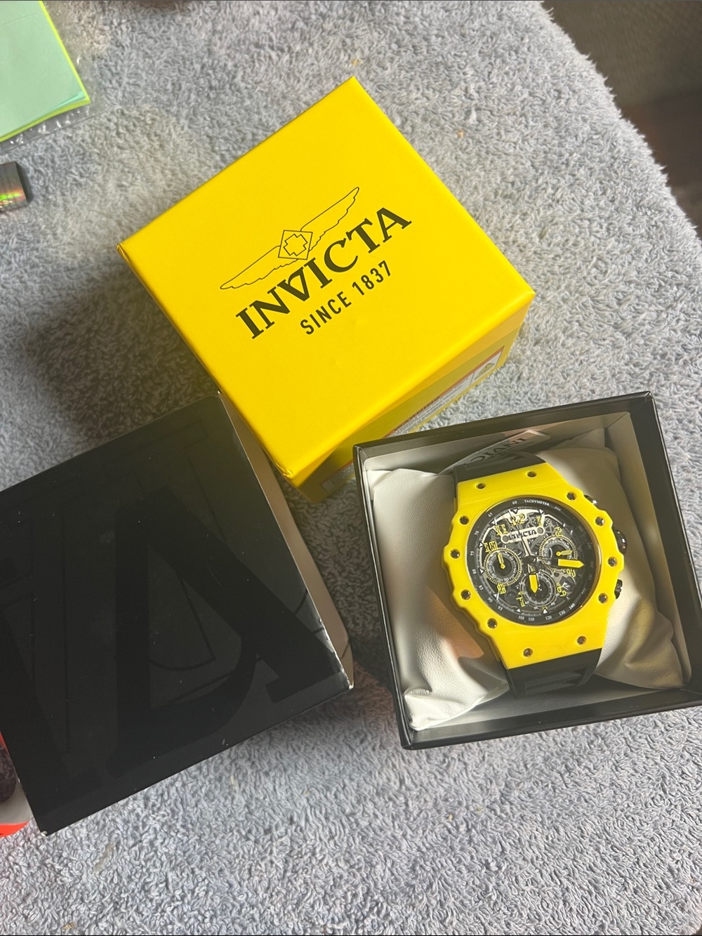 Invicta Yellow and Black Sport Chronograph Watch